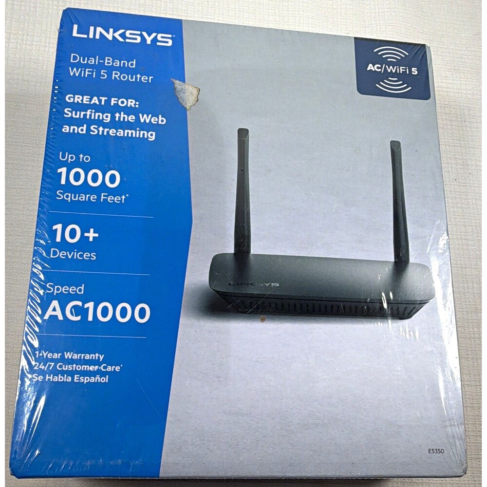 New Linksys AC1000 Dual-Band WiFi 5 Router E5350 Sealed In Box